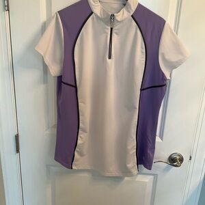 Purple and White Women's Jersey Top